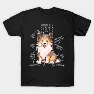 Sheltie Shetland Sheepdog Anatomy T-Shirt